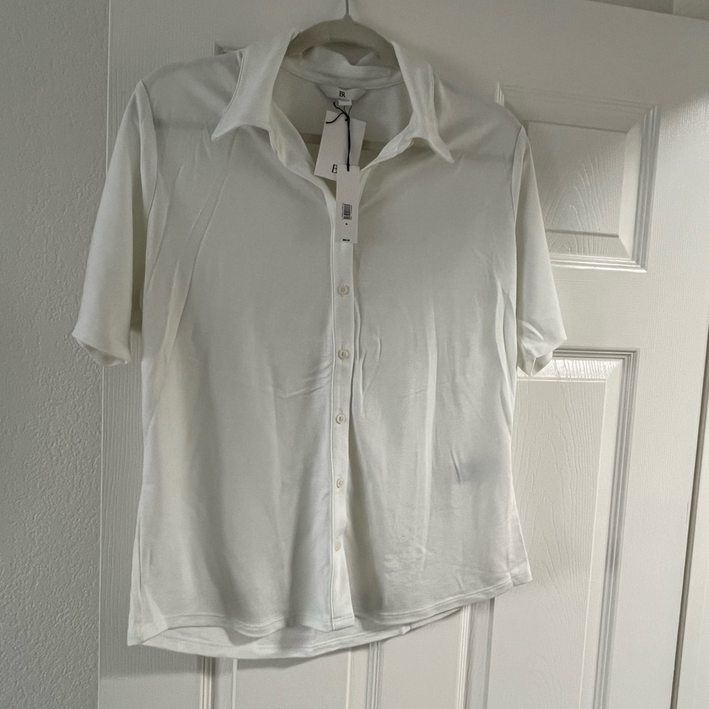 NWT Banana Republic knit button down blouse Size XL
